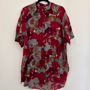 Romeo Gigli Linen Dress Shirt Mens Button Down Multicolor Italy Size 42 US Small